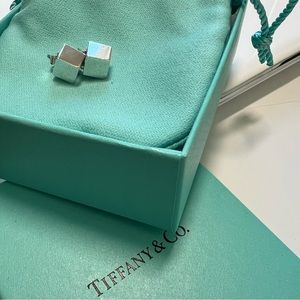 Tiffany & Co Sterling Cube Stud Earrings